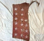 U.S. Flag 34 Star Fragment w/ Ties Cords single leather decorative chap