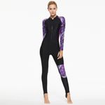 Women Full Body Wetsuit One Piece Diving Suit Quick Dry Front Zip Dive Skin
