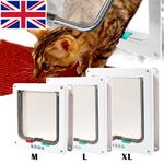 Pet door locking Small Medium Large Dog Cat Flap Magnetic White Frame 4 way
