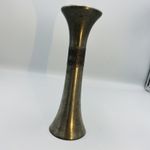 Scandi Modernist Vase 60s MCMPatina Norway Pewter Horn Trumpet Design vtg Retro.