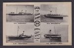 Maritime Shipping Paddle Steamer Cosens pleasure steamers multi-view RPPC