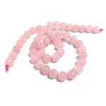 Pink Rose Quartz Beads Plain Round 8mm Strand Of 45+