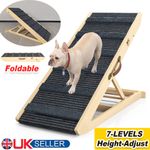 7 Adjustable Heights Dog Pet Ramp Foldable Stairs Non-Slip Ramp for Car Bed Sofa