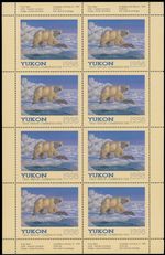 1998 CANADA-YUKON WILDLIFE CONSERVATION FUND POLAR BEAR, SHEET OF 8, NH, VD.YW3f