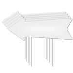 5 Pieces Blank Arrow Yard Sign with Stakes Customizable for Parties