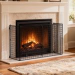 HOMCOM Fireguard Fire Safe Guard Extending Fireplace Wire Mesh Screen Cover