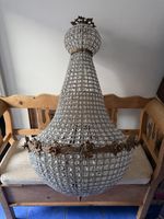 Glass Gilt Brass Bag Lady Chandelier Empire Style Large Hanging Lighting