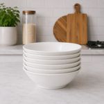 6 Porcelain Serving Bowls 7 Inch Dish Small Dinner Bowl For Cereal Soup Snacks