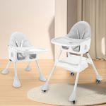 Foldable Baby High Chair Feeding Chair With Recline Backrest Detachable Ogemvzqm
