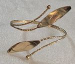 Vintage Spring Summer Wrap Around Leaf Leaves Upper Arm Cuff Armband Bracelet 