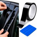 Gloss Black Chrome Delete Vinyl Wrap 30mm x 10m Car Window Trim De-Chroming Tape