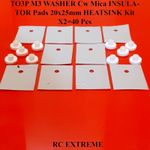Large TO3P M3 WASHER Cw Mica  INSULATOR Pads 20x25mm  HEATSINK Kit  40 Pcs 