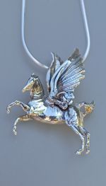 Pegasus necklace sterling silver pendant ONLY Made in USA HANDMADE by artist