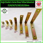Angle Bracket L Corner Brace 25/40/50/75/100/125/150mm Yellow Galvanised