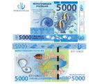 FRENCH PACIFIC TERRITORIES 5000 FRANCS CFP 2014 P 7 New UNC Banknote