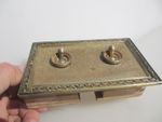 Antique Brass Light Switch Double Plate Old Toggle Gilt Gilt Husks Vintage