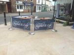 CAFE BARRIERS CAFE BANNERS Mobile Catering RESTAURANT BAR PUB DIVIDERS !!!