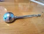 C. BOYES Antique 800 Solid Silver Serving Ladle Scroll Handle
