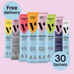 VIDRATE Electrolytes Powder Hydration - Mix of 30 Sachets - Vitamins Zero Sugar