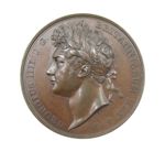 1821 CORONATION OF GEORGE IV 35mm BRONZE MEDAL - BY PISTRUCCI