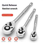 3X Socket Wrench Reversible Ratchet Handle Quick Release 1/4" 3/8" 1/2" Tool Set