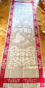 Roll cloth shawl linen with motif ancient 2.86m/89cm