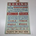 Original Boxing Poster/Flyer Kent Rochester Casino Vintage Super Condition!! 