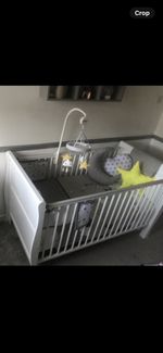 baby cot bed with mattress used