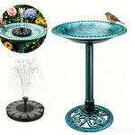 28" Height Garden Bird Bath Pedestal Vintage Yard Art Birdbath Outdoor Decor
