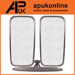 2x Universal Mirror Head & Glass Tractor Lorry Digger Truck Plant Truck for JCB