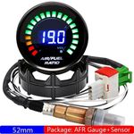 52mm Digital AFR Air Fuel Ratio Gauge with O2 Sensor 12V