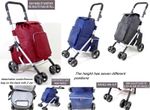 74L Wheeled Expandable Shopping Trolley Grocery Cart Hard Wearing + Cooler Bag