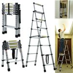 Portable Foldable Aluminum Ladder A-Frame Multi-purpose Folding Step 3 Sizes New