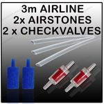 3m Airline Air Stone Check Non Return Valve Aquarium Air Pump Accessory Kit CV4