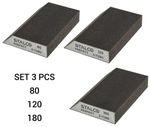 Set  80/120/180 GRIT FOAM SANDING BLOCK ANGLED Wet/Dry Extra Abrasive Sandpaper