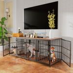 BingoPaw Heavy Duty Wooden Dog Crate Large Cage Puppy Kennel End Table Furniture
