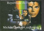 MICHAEL JACKSON STAMP SHEET  SINGER MUSIC  POP  ANNIV MNH 2009 BENIN