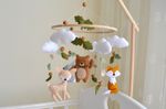 Woodland baby mobile, forest mobile, bear fox mobile girl, nursery mobile boy