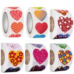Heart Stickers Valentine Love Labels for DIY Crafts Gift Bags Cards Envelopes