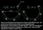 Oven Temperature Stove Stickers Decals 50-250 - wrap Around Numbers  WHITE PRINT