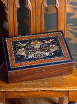 Antique Writing Slope Box, 19th Century Inlaid Style