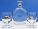 RICARD pastis water carafe decanter plus 2 glasses with matching logo