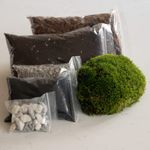 Terrarium Substrate Starter Pack | Gravel, Charcoal, Soil, Decorative Stones | O