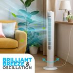 32" Tower Fan | 32 Inch Portable Oscillating Fan | 3 Speed Adjustable Angle UK