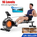 16 Levels Magnetic Rowing Machine Rower LCD for Home Gym Fitness Cardio Workout