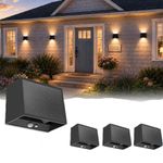 4X LED Solar Wall Lights Dush to Dawn Motion Sensor Sconces Outdoor Fence Lamps