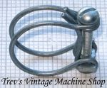 Double wire hose clips clamps, 1in diameter, Qty 2-10, vintage made in England