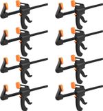 4 Inch Bar Clamps, 8 Pack Quick Grip Clamps Light-Duty F Clamp for Woodworking