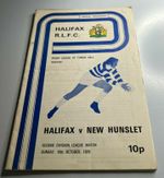 1976 Halifax V New Hunslet Rugby League Programme local adverts 