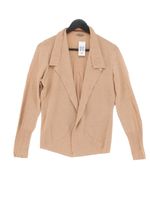 Jigsaw Women's Cardigan M Brown Viscose with Wool Collared Cardigan
